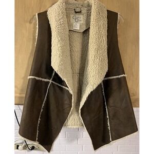 Cripple Creek Womens Fleece Lined Vest Faux Suede Size‎ XL